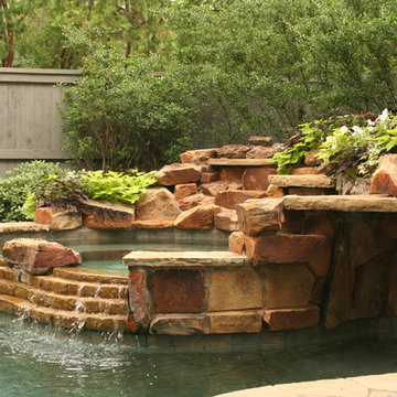Lush Backyard Landscape with Pool