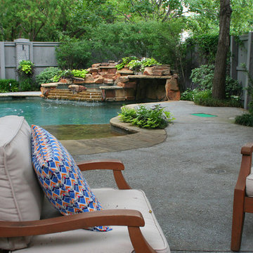 Lush Backyard Landscape with Pool