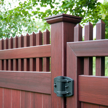 Mahogany Wood Grain PVC Vinyl Privacy Fence from Illusions Fence
