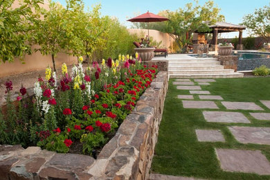 Inspiration for a mediterranean backyard landscaping in Orange County.