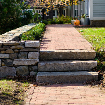 Melrose- Historic home front wall, steps & brick path
