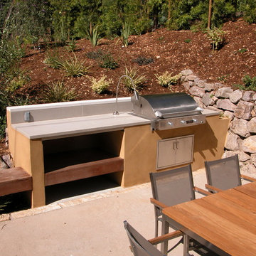 Mill Valley modern garden with outdoor kitchen