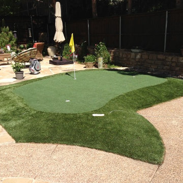 Miniature golf course and outdoor living area