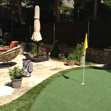 Miniature golf course and outdoor living area