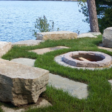 Mississauga Lake, Cottage with Fire Pit & Guest House, Planting & Stone Work