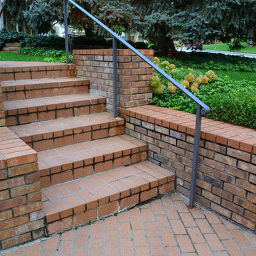Modern Brick Staircase Entry
