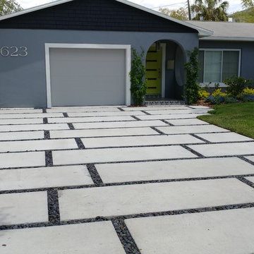 Modern Driveway and Landscape-Cordova