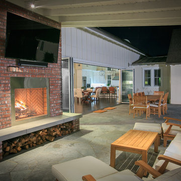 Modern Farmhouse With Traditional Accents - Wood Burning Fireplace
