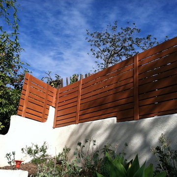 Modern Horizontal Redwood Fence