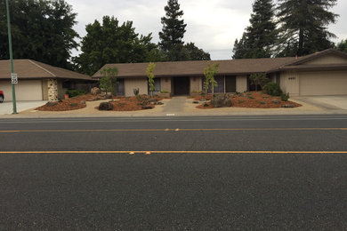 This is an example of a partial sun mulch landscaping in Sacramento.