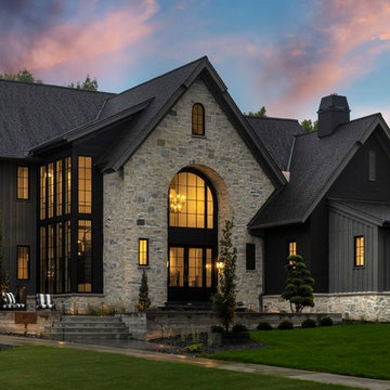 Modern Meets Rustic Front Entry | Dream Home Landscape Design