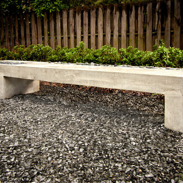 Modern Outdoor Bench & Water Feature