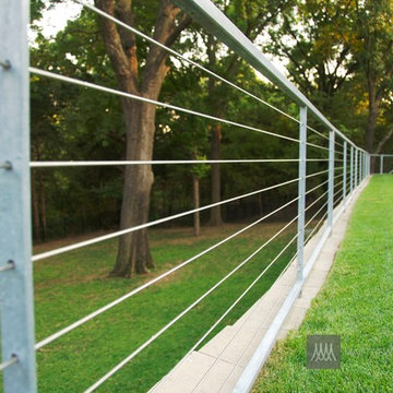 Modern Steel and Wire Cable Fence