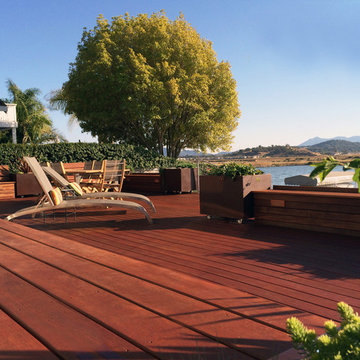Modern Water-Side Landscape Remodel and Lawn Replacement - Back, Novato, CA