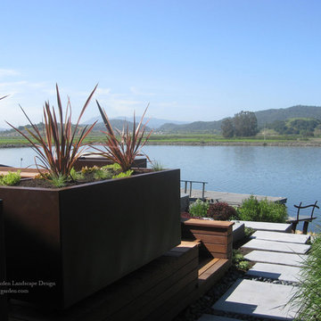 Modern Water-Side Landscape Remodel - Northern California