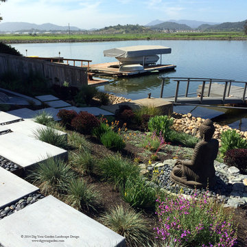 Modern Water-Side Landscape Remodel - Northern California