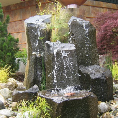 Inspiration for a large traditional pond in Orange County.