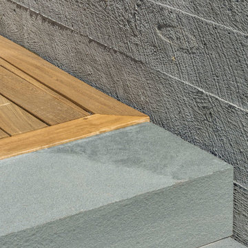 Monolithic Bluestone Steps, Ipe Deck and Concrete Wall