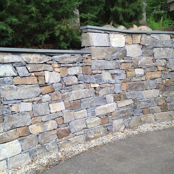 Montana Ledge Stone and Arkansas Field Stone Retaining Walls in Edina