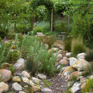 This is an example of a french country landscaping in Santa Barbara.