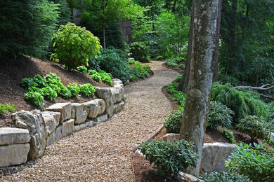 Photo of a large traditional partial sun backyard gravel garden path in Other.