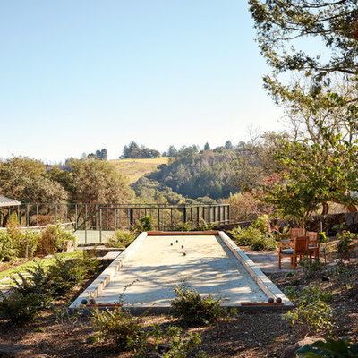 This is an example of a farmhouse partial sun outdoor sport court in San Francisco.