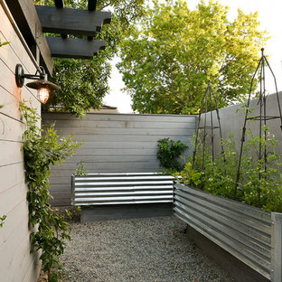 Inspiration for an industrial partial sun gravel landscaping in Other.