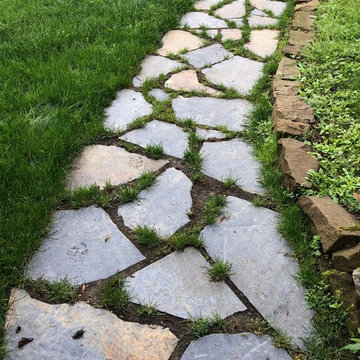 Natural flagstone pathway and manor stone steps