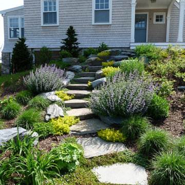 Natural stone garden path and steps