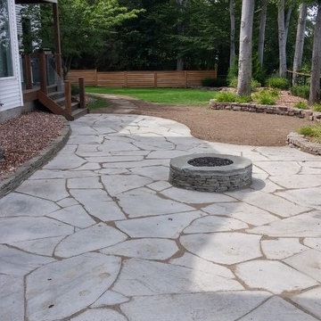 Natural Stone patio and custom fire pit