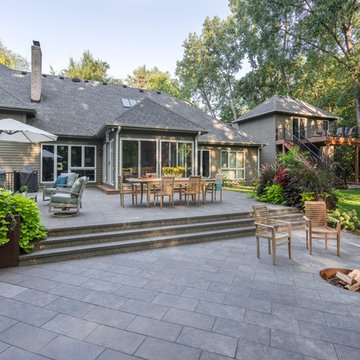 Natural Stone Paver Patio | Sleek Patio Design | Modern Patio & Landscape