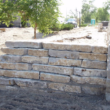 Natural Stone Retaining Wall  -  Lincoln, NE.