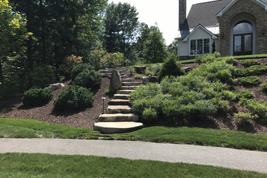 Inspiration for a mid-sized full sun front yard stone landscaping in Boston for spring.