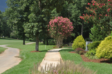 This is an example of a contemporary landscaping in Raleigh for summer.