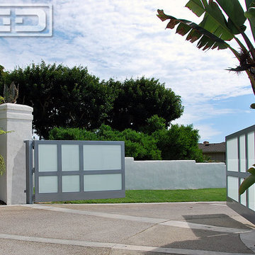Newport Beach Contemporary or Modern Style Driveway Gate With Automatic Openers!