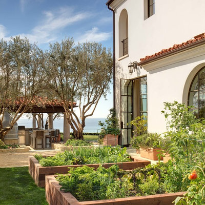 This is an example of a mediterranean vegetable garden landscape in Orange County.
