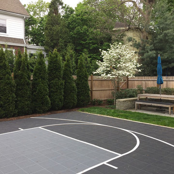 Newton Backyard Basketball Court & Patio