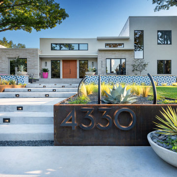 North Dallas Full Property Modern Landscape Design + Pool