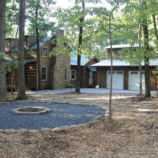 Design ideas for a rustic landscaping in Atlanta with a fire pit.