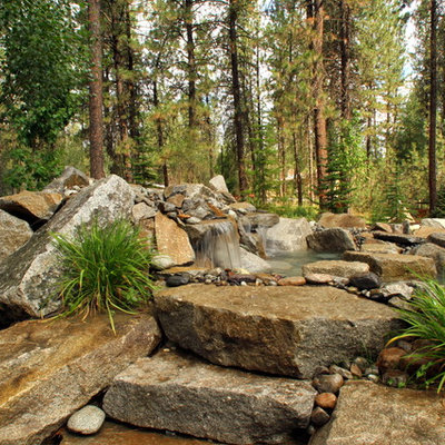 Inspiration for a traditional water fountain landscape in Seattle.