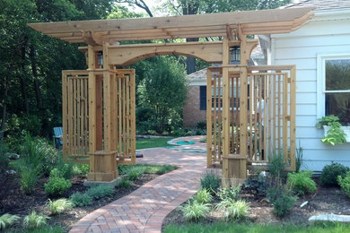 Northbrook Entry Arbor, Garden, Brick paver walkway and patio