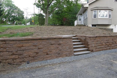 Oak Ridge retaining wall and stairs