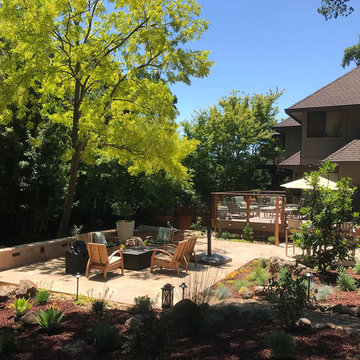 Oak Tree Setting With Hillside Views, Landscape Renovation, Northern California