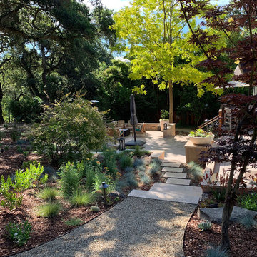 Oak Tree Setting With Hillside Views, Landscape Renovation, Northern California