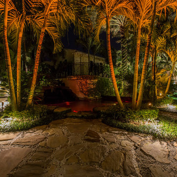 Ocean front landscape lighting, FL estate