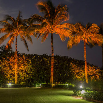 Ocean front landscape lighting, FL estate