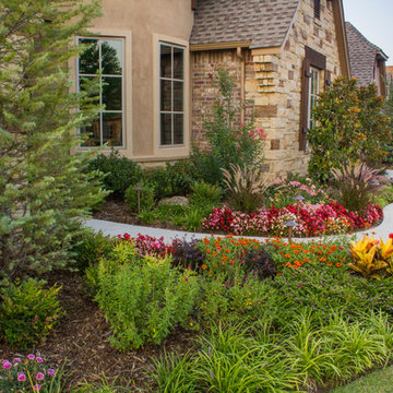 Oklahoma Landscape - Brightly-Colored Front Landscaping