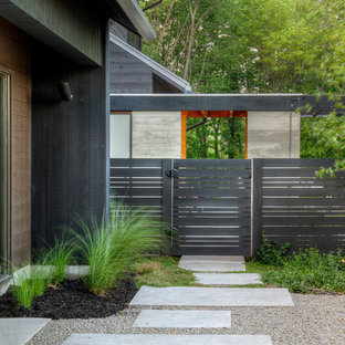 Foto di un giardino formale minimal dietro casa con ghiaia