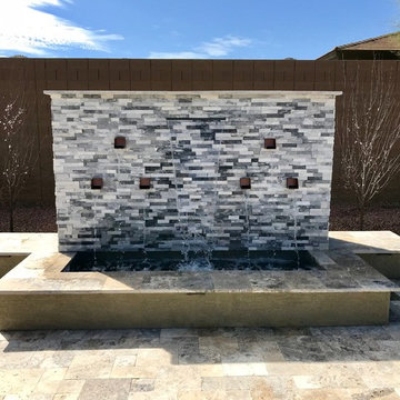 Orange County Modern Fountain Wall with Scuppers & Sheer Descent