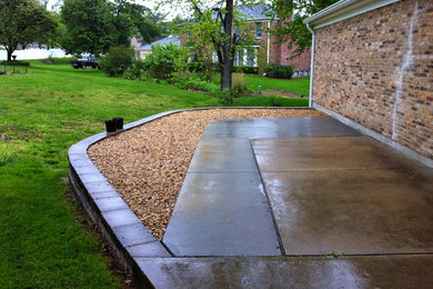 Design ideas for a mid-sized traditional backyard concrete paver landscaping in St Louis.